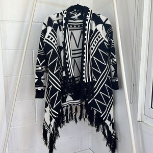 Asymmetrical western cardigan